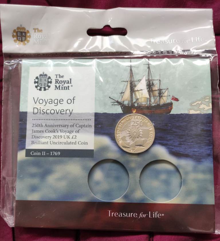 2019 Captain James Cook 2 pound RM coin pack,BUNC