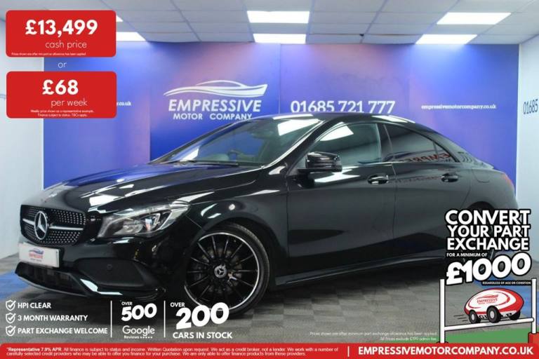2018 68 MERCEDES-BENZ CLA 1.6 CLA200 AMG LINE NIGHT EDITION COUPE 4DR PETROL MAN