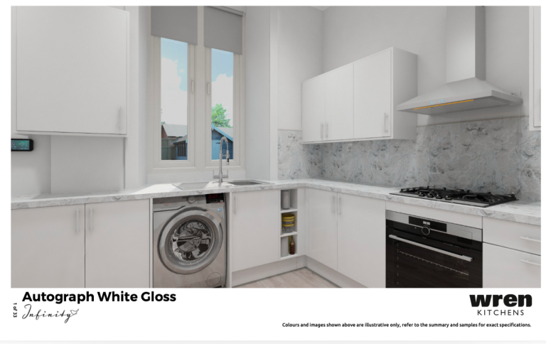 Wren Kitchens 'Luxury Luna Marble Gloss' Worktop – New