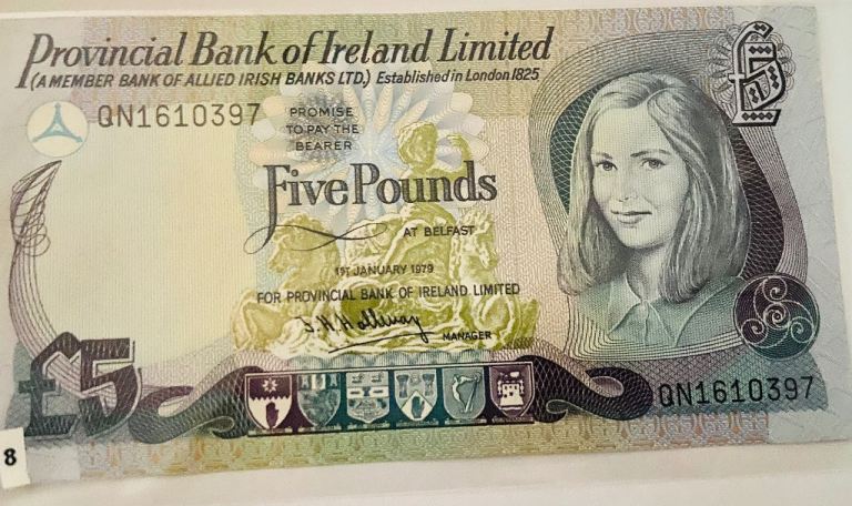 Provincial Bank of Ireland Limited Five Pounds Note