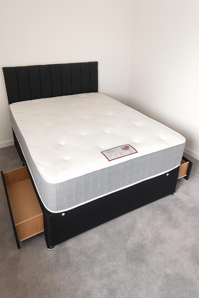 image for Elegant Upholstered Divan Bed with Storage for a Modern, Sleek Bedroom Look