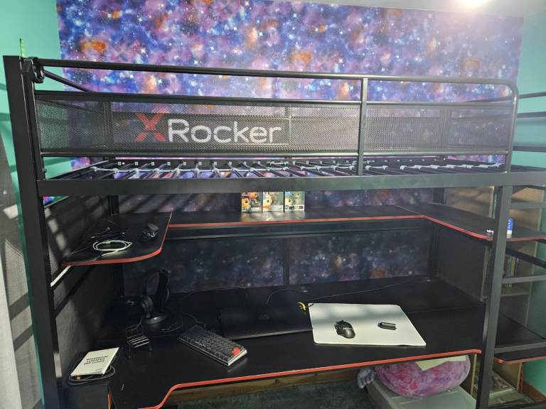 X Rocker Battle High Sleeper Gaming with XL Gaming Desk