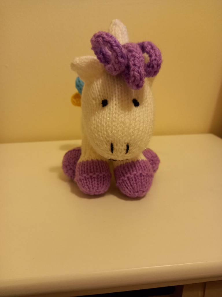 New hand knitted unicorn