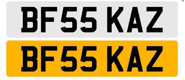 BF55 KAZ Private Cherished Number Plate on retention & ready to assign Karen