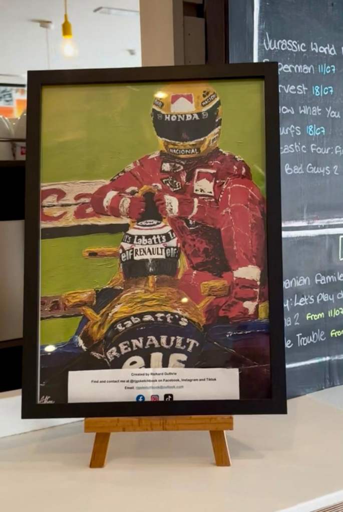 Original Artwork print - Framed A3 Ayrton Senna 'Taxi' - Formula 1