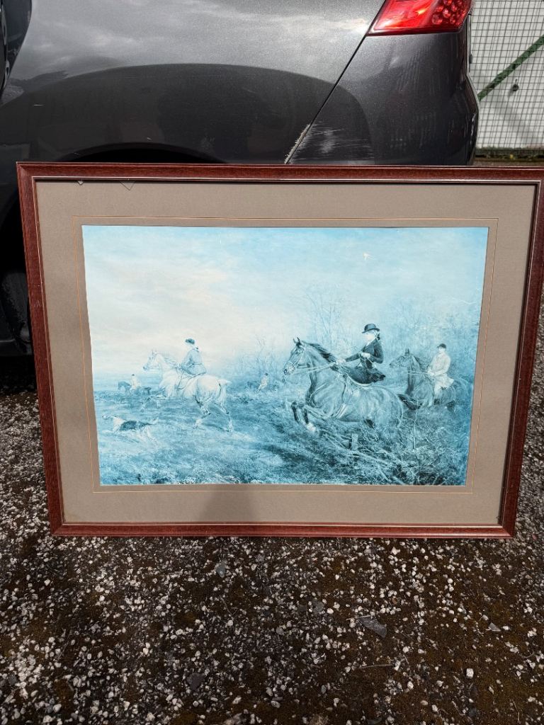 Framed Hunting Scene Picture – Good Condition