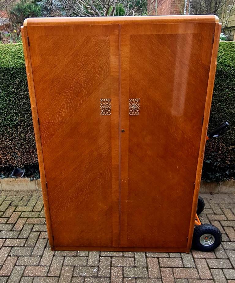 Antique double wardrobe with shelves