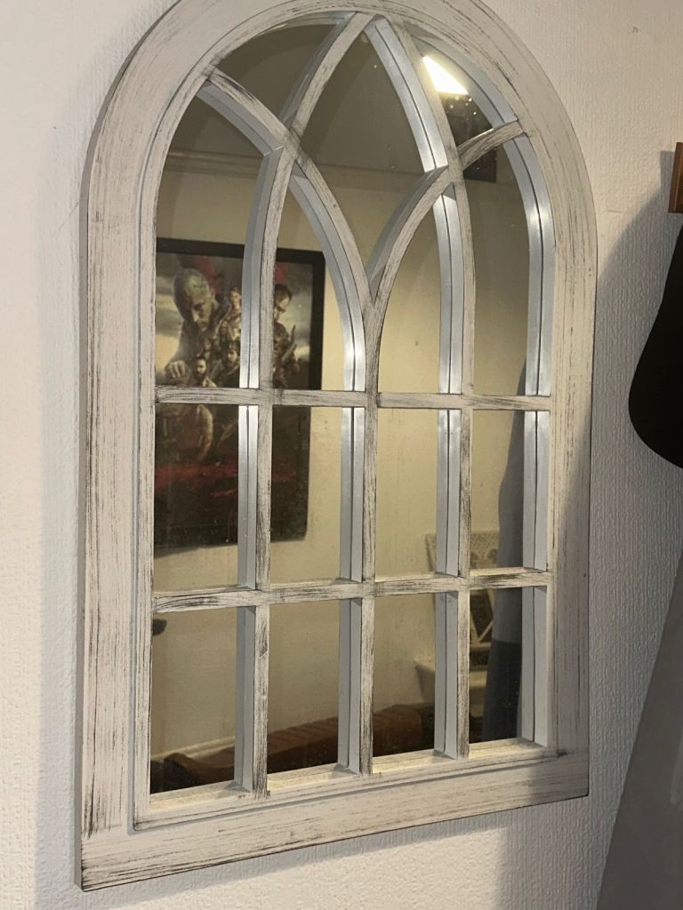 Arched Window Style Mirror – Shabby Chic White Wood Frame