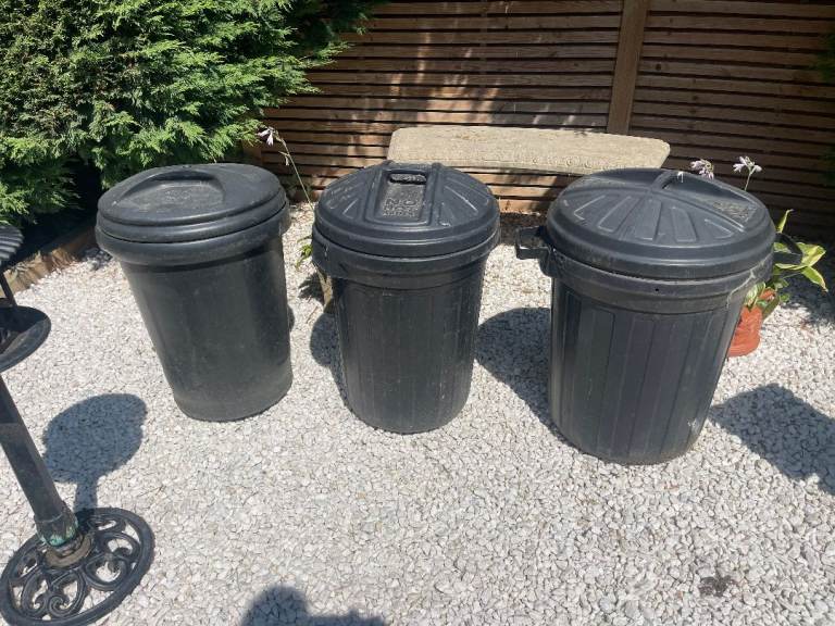 Dustbins - Black plastic - Either 80 or 90ltrs - £5 each
