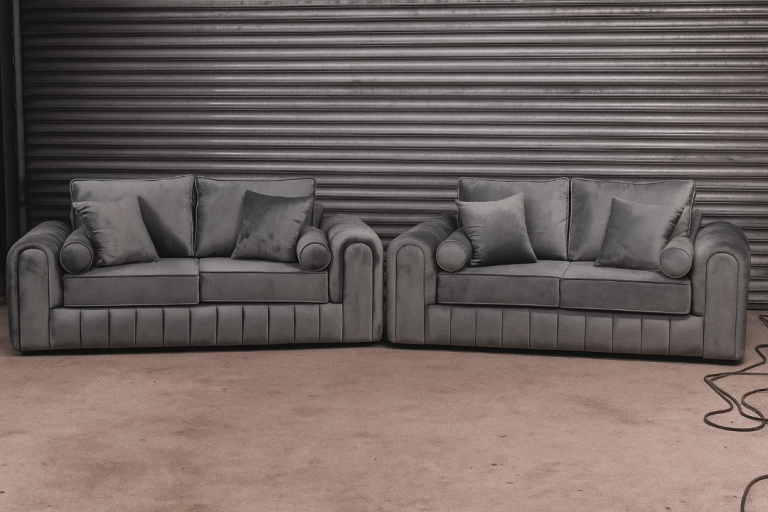 Brand New Grey Velvet Corner Sofa - Modern Design | in Slough ...