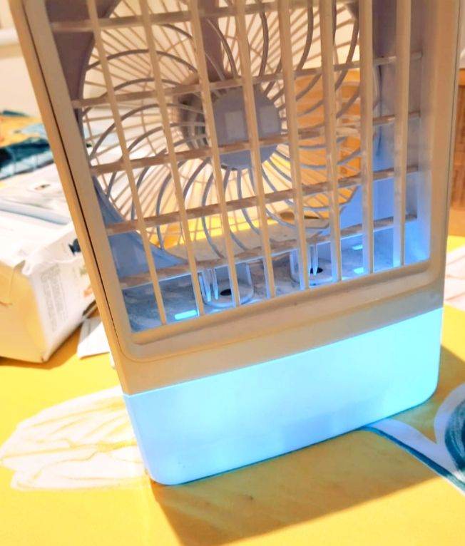 Portable Air Conditioner Fan with Blue Light