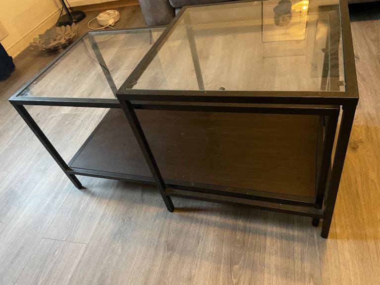 IKEA VITTSJÖ Nest of Tables Set of 2 Coffee Side Tables