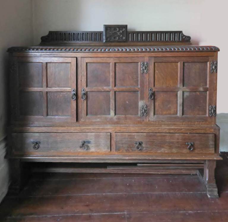 antique, classic detailing, well-built cabinet