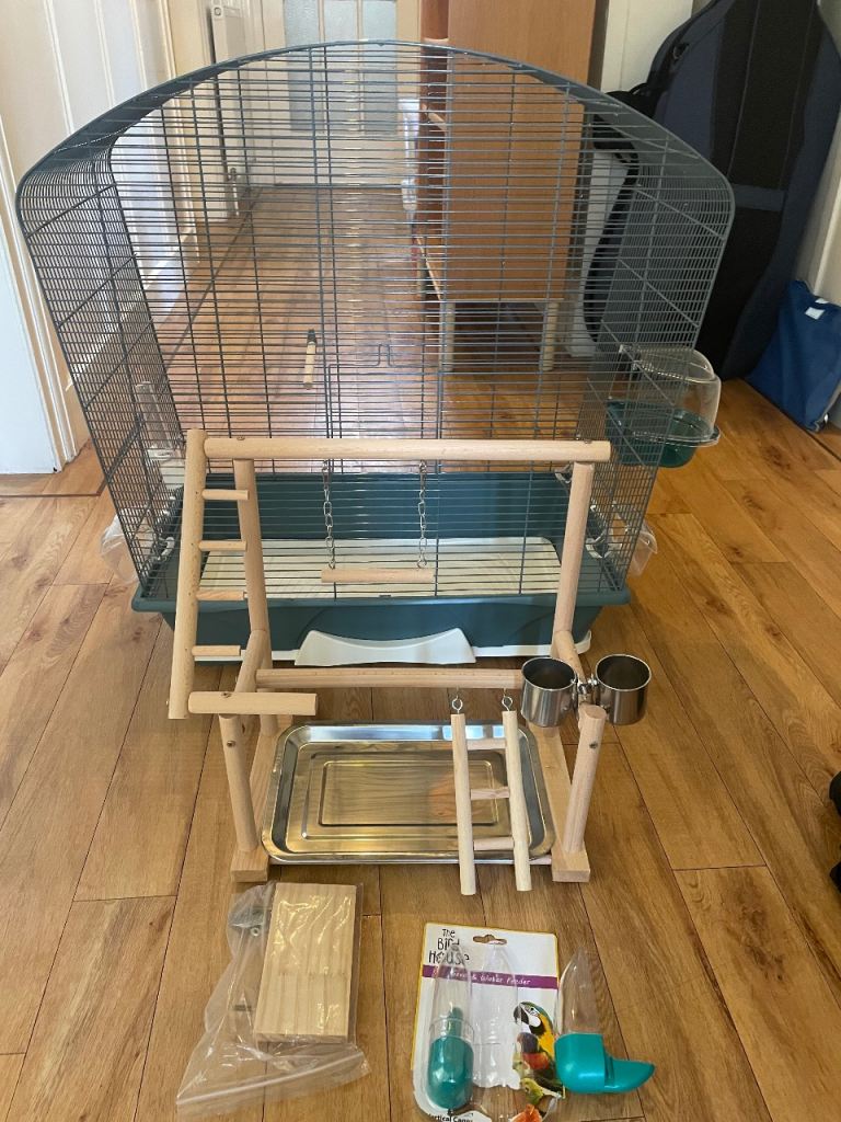 Bird, budgie bundle, cage, play area and extras - super condition 