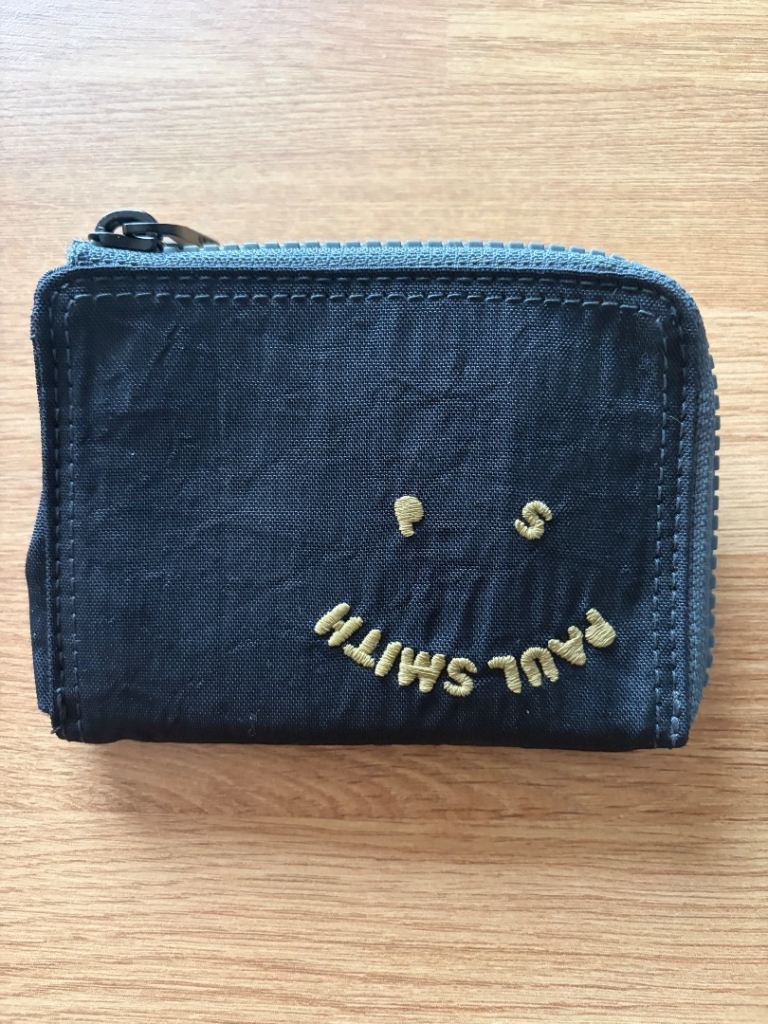 PS Paul Smith 'Happy' Black Zipped Wallet / Coin Purse