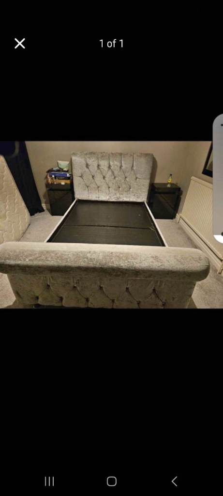 FREE DELIVERY SAME DAY or collect sunderland silver velvet bed £65 ono