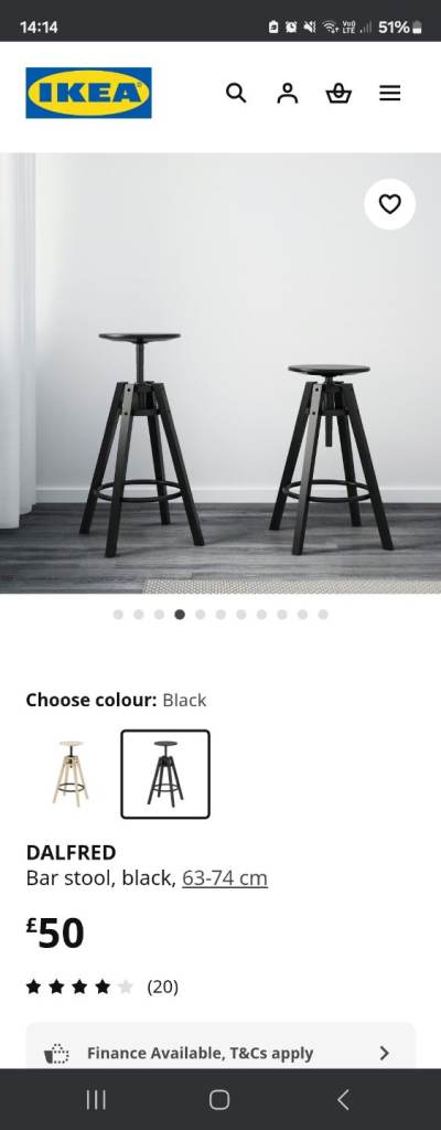 Black Ikea bar stools 