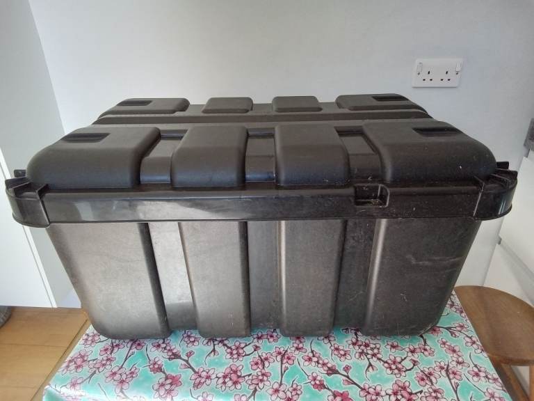 Large plastic garden/shed storage box on wheels made by Form