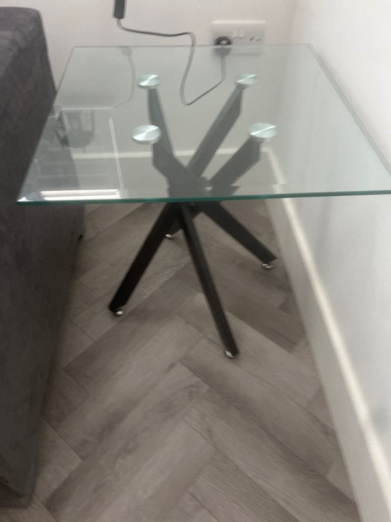 Two modern glass living room tables 