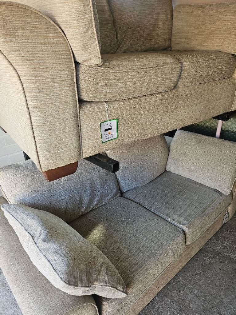 Exdisplay next 3+2 beige fabric sofa set 