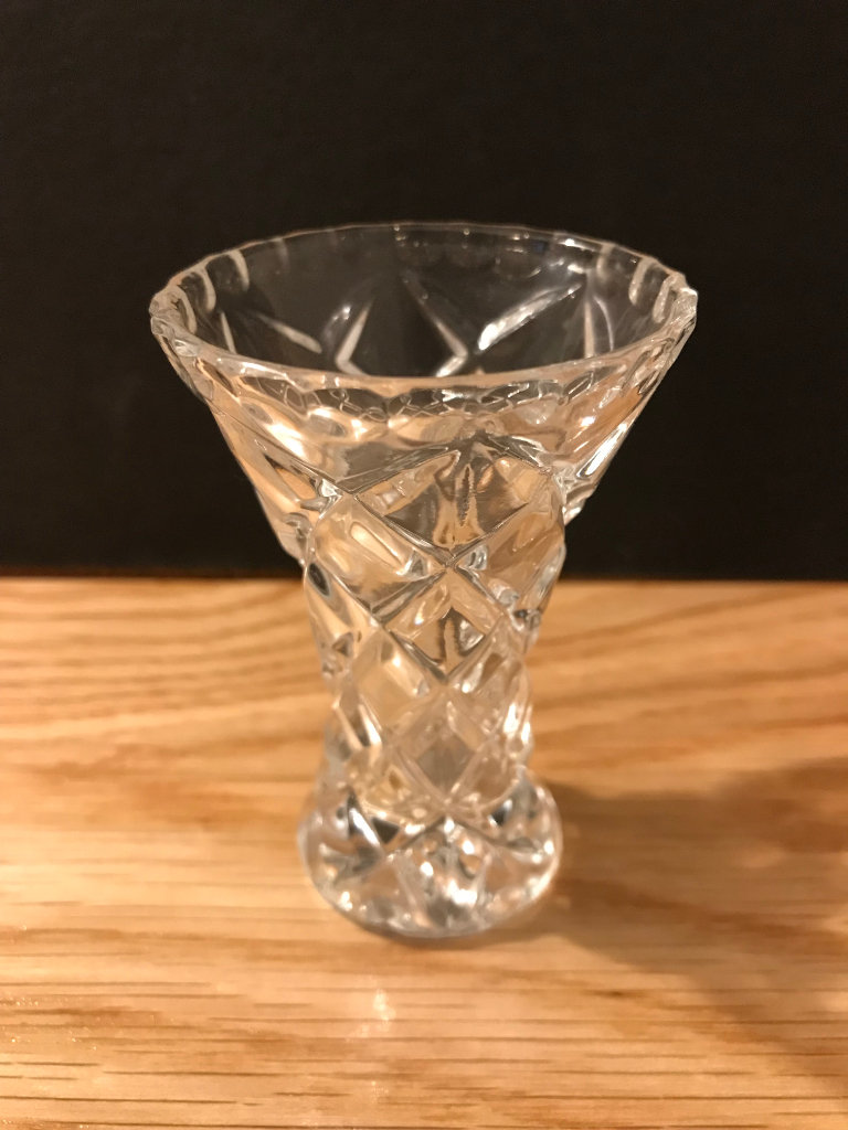 Small Crystal Hand Cut Vase