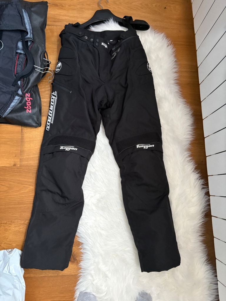 Black Furygan Duke Motorcycle Trousers Size M 