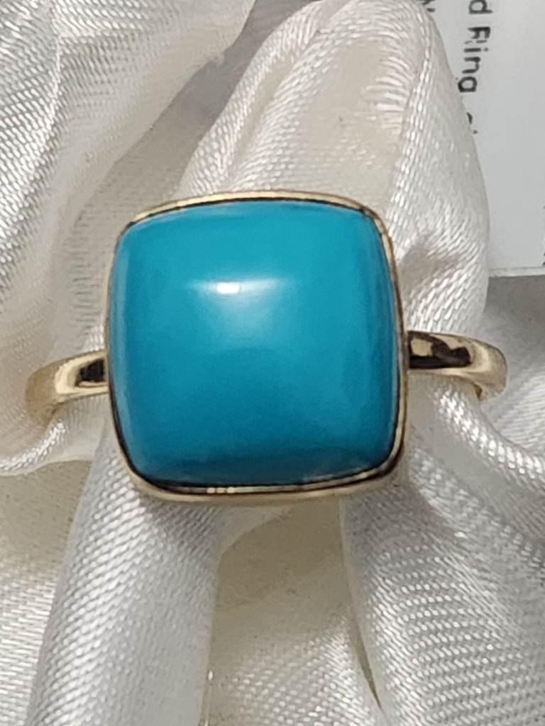 9CT GOLD SOLITAIRE SIZE R Gold ring 9ct 12X12 STONE Sleeping Beauty New 