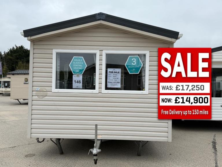3 Bed 10ft Wide Static Caravan - DG, CH - Offsite Sale for Own Land, Self Build
