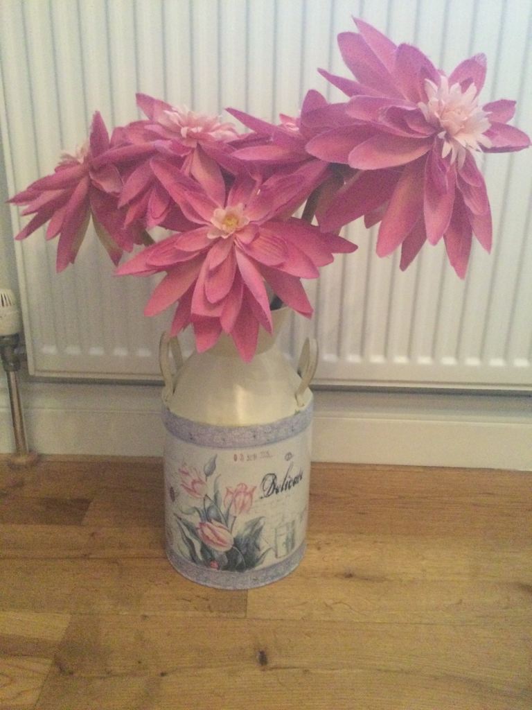 Lovely shabby chic vase and flowers