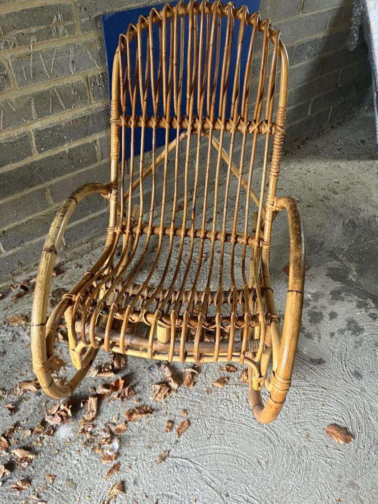 Retro cane rocking chair 