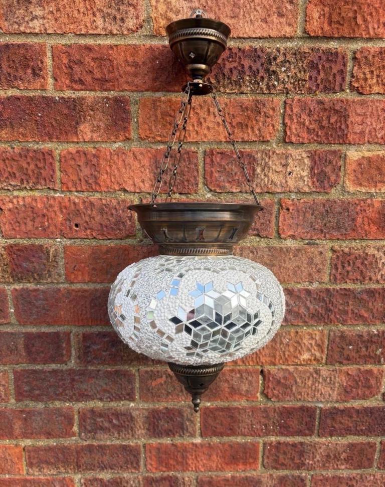 Turkish Moroccan mosaic glass ceiling light shade pendant traditional vintage