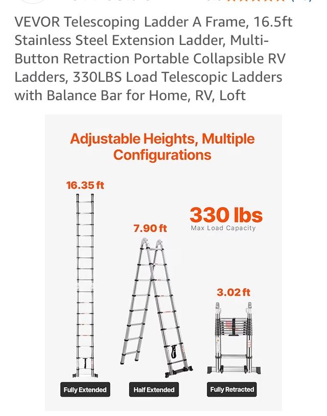 Ladders 16.5ft telescopic