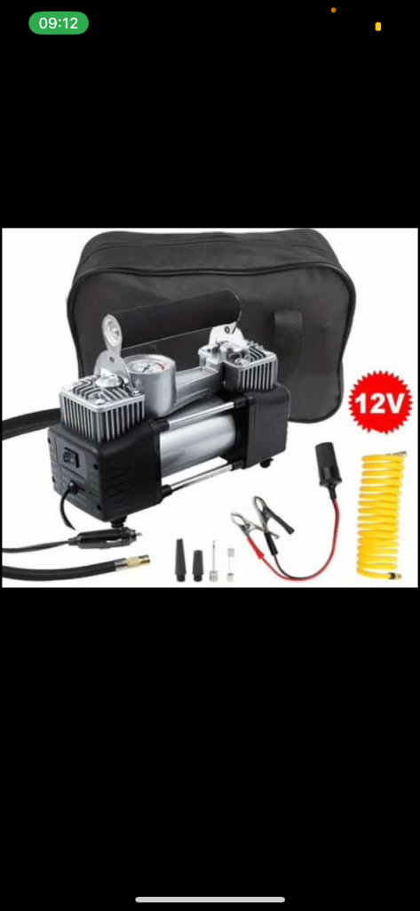 Brand Air tyre Inflator compressor 150PSI car van truck bike connect via battery or 12v power port