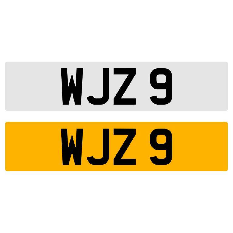 WJZ 9 NUMBER PLATE REGISTRATION NUMBERPLATE CHERISHED 3X1 DATELESS NORTHERN IRISH NI
