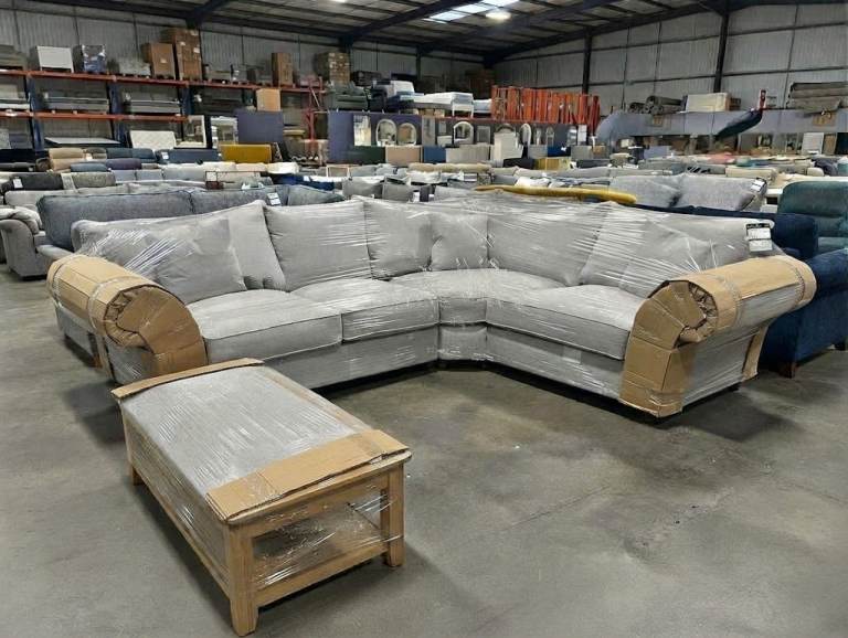 Never used Grey corner L-shape sofa -Brand new - Free delivery!