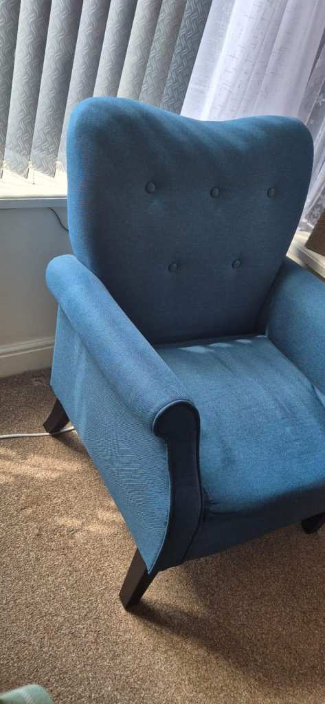 yaheetech modern tub chair, mid-century sofa chair, armchair, sofa chair, blue
