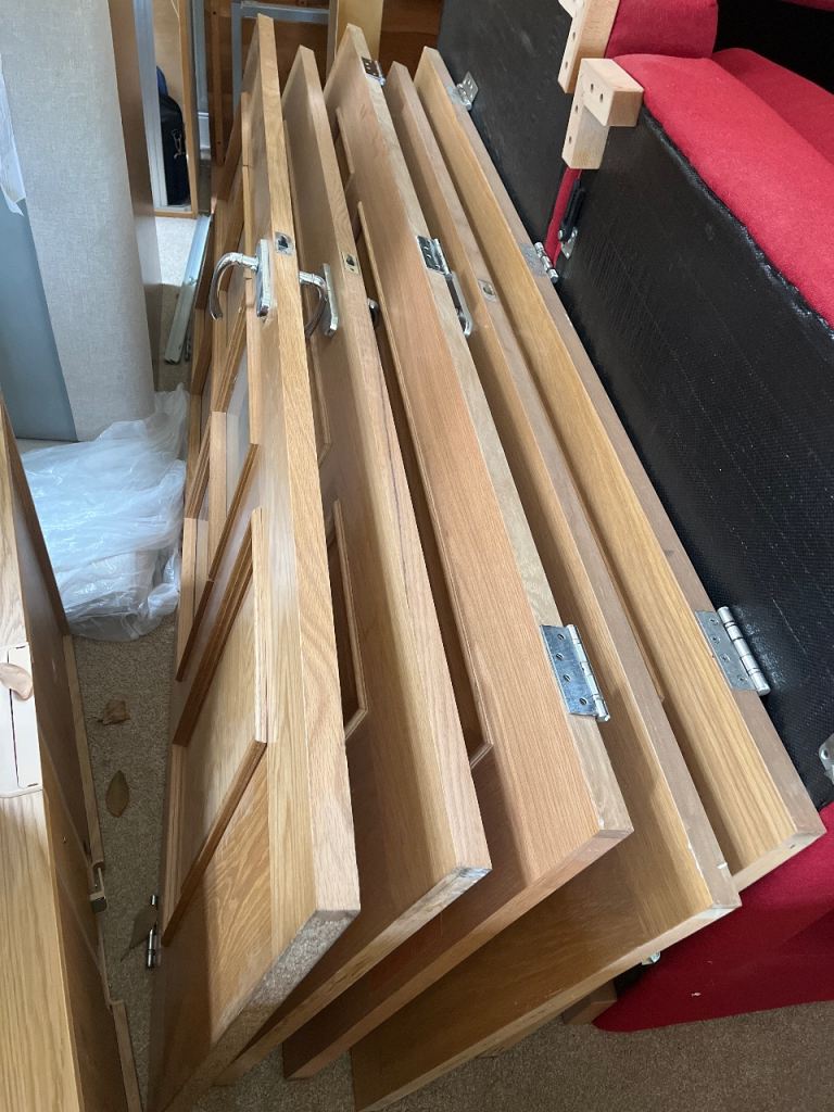 Job Lot of Wood Internal Doors with chrome Handles