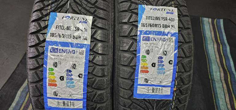 185 60 15   2 x NEW!! tyres Fortune Fit Clime FSR-401 All Seasons