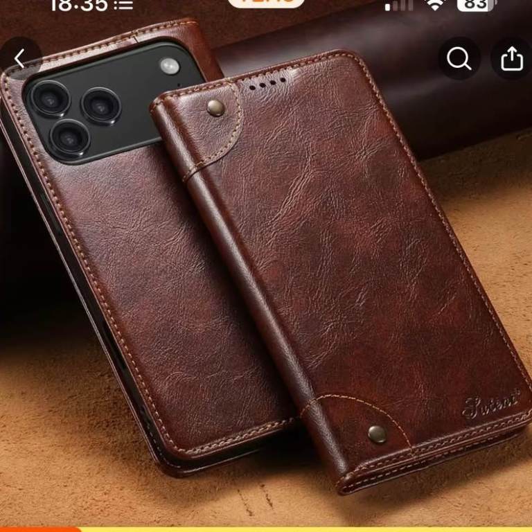 iPhone 17 Pro Max Leather-Look Wallet Case - New