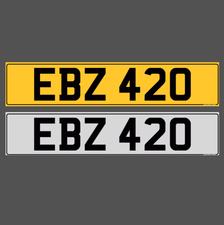 EBZ 420 - Dateless Cherished Registration Number Plate