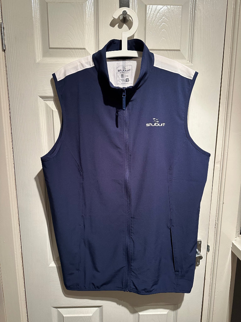 Stuburt Evolve Sport Golf Gilet-Blue/White Size XL.