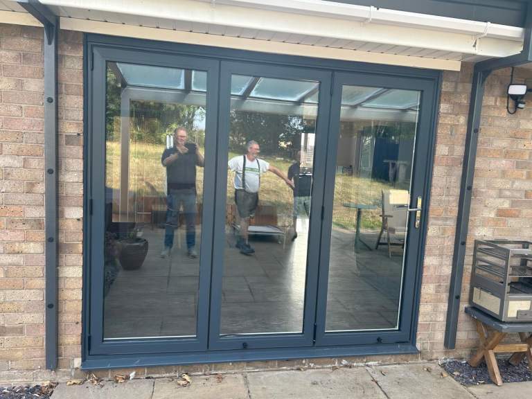 Bi-Fold Doors - Grey Aluminium, Excellent Condition