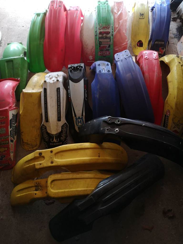 Motocross tyres and mudguards 