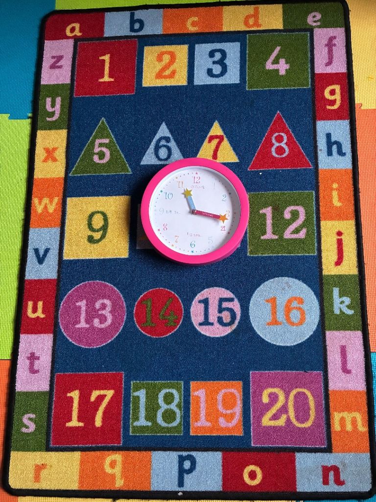 Kids Clock and Rug 