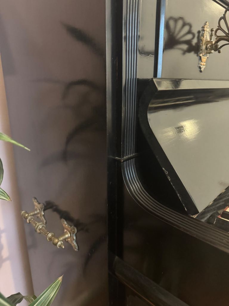 Vintage Schiedmayer Upright Piano – Decorative Candle Sconces