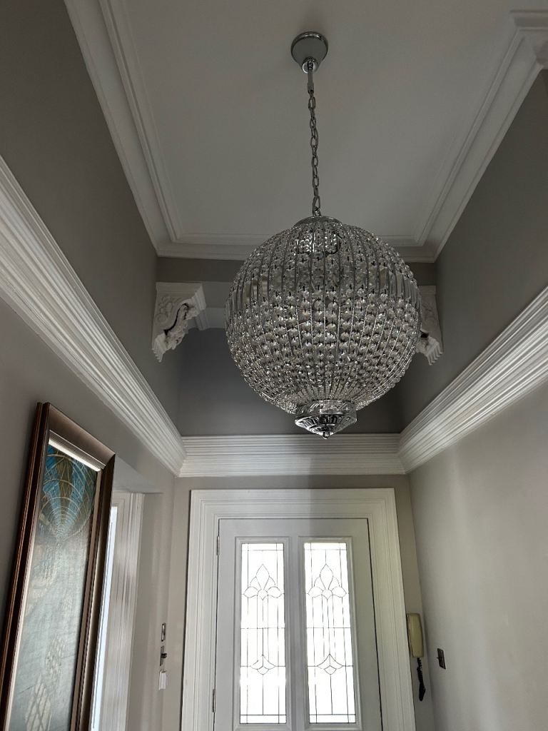 Large Crystal Chandelier Ceiling Light – Good Condition