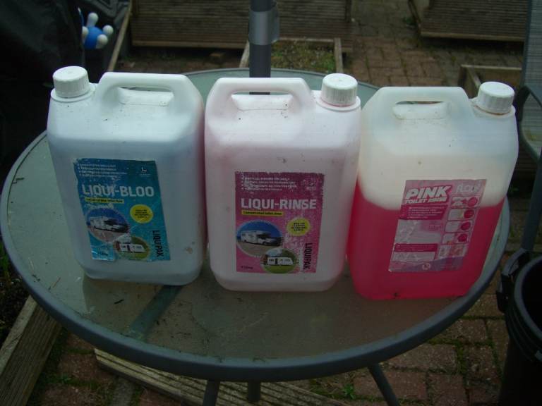 Blue and Pink Toilet Fluids 