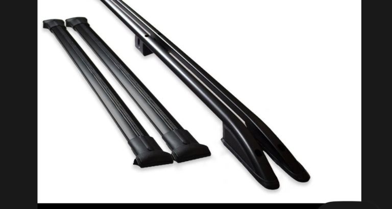 or Ford Transit Custom LWB Black Aero Pro 2 Cross Bar Roof Rail Set 2012-23