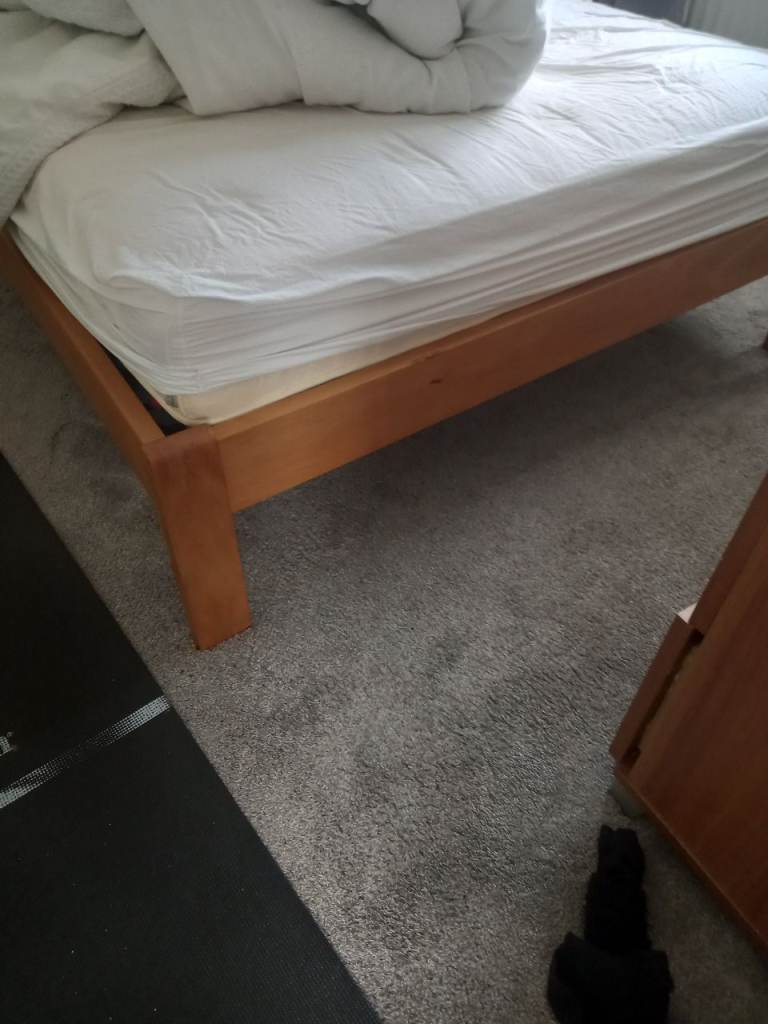NZ Wood bed and beside cabinets 