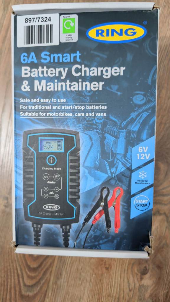 Ring 6v/12v 6 amp smart battery charger & maintenance 